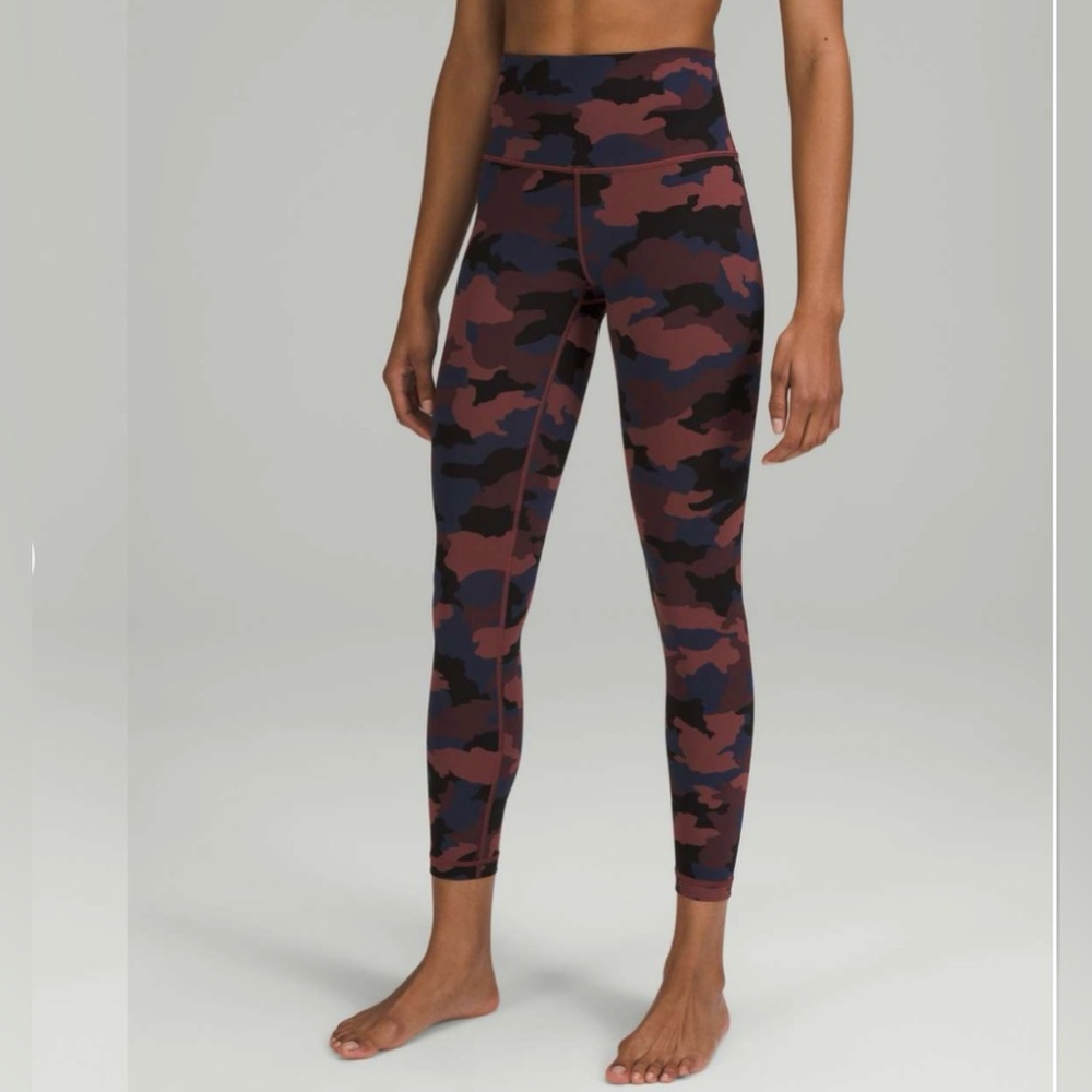 Lululemon Wunder Under High Rise Tight 25” Full On Luxtreme in Camo Smoky Red 4